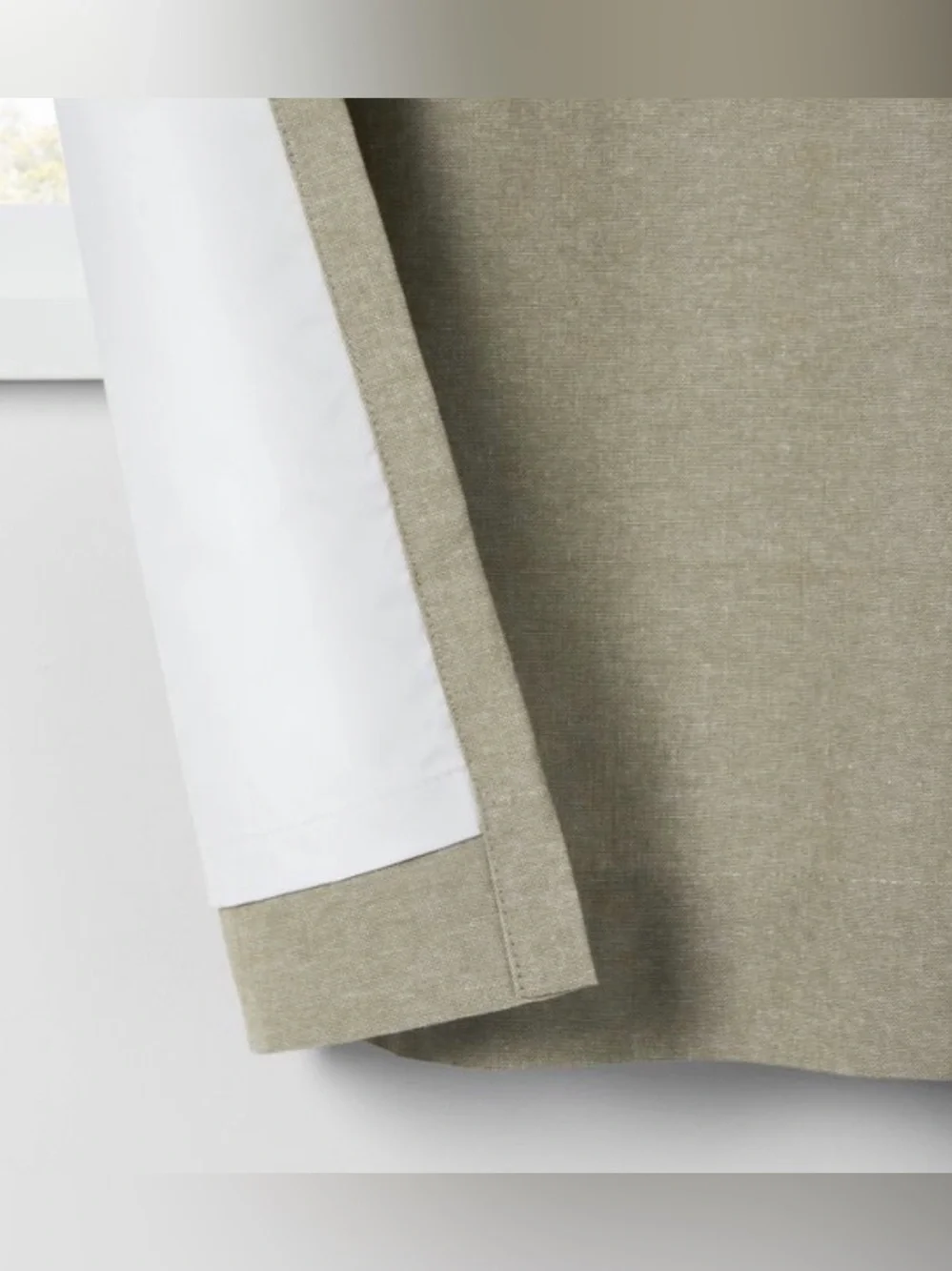 42”Wx84”L Chambray Cotton Kids Blackout Green Curtain Panel -Pillowfort
